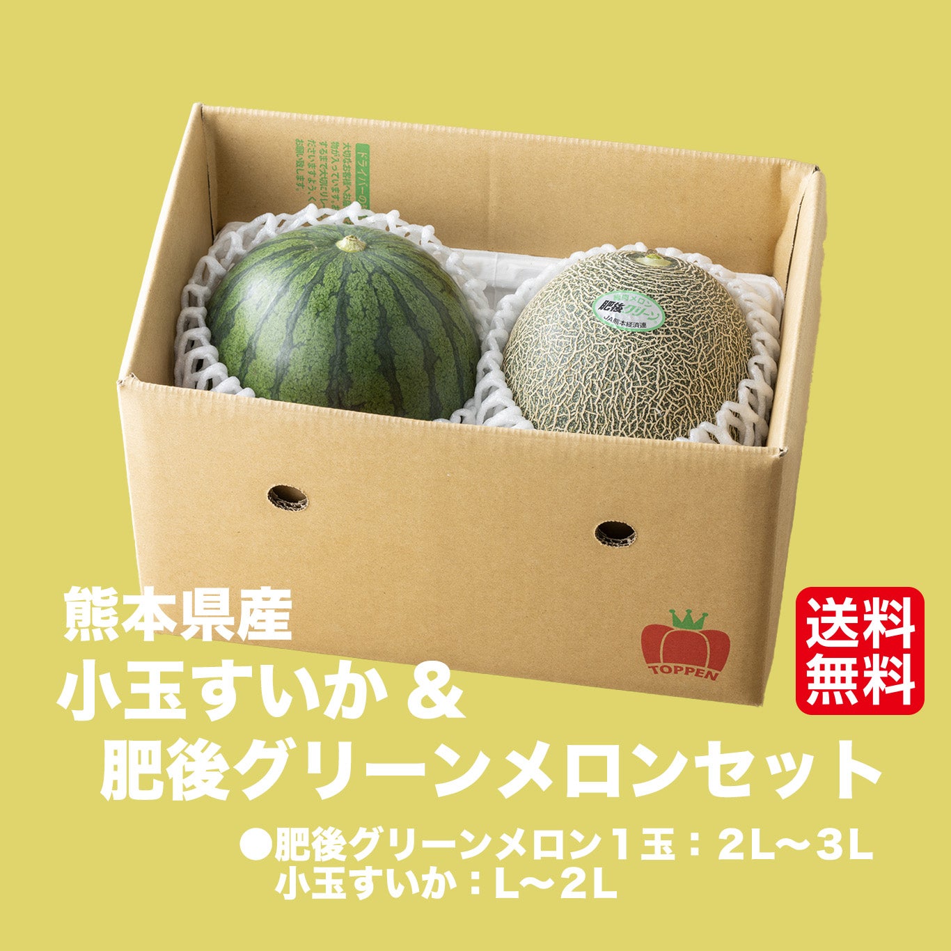 どっちも食べたい！ 小玉すいか＆肥後グリーンメロンセット【送料無料