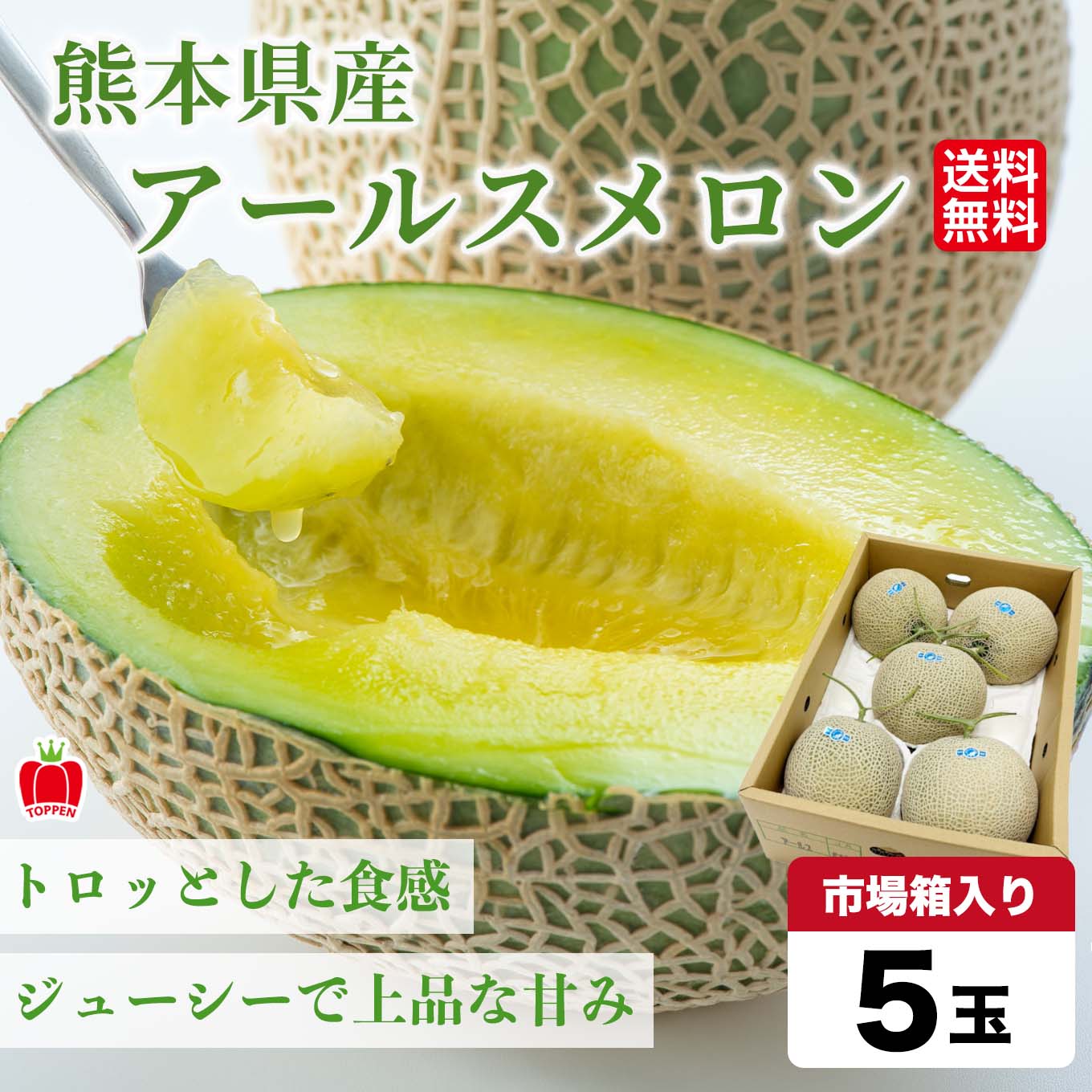 高級アールスメロン5玉 野菜、果物 静岡 高級 アールスメロン 山5玉