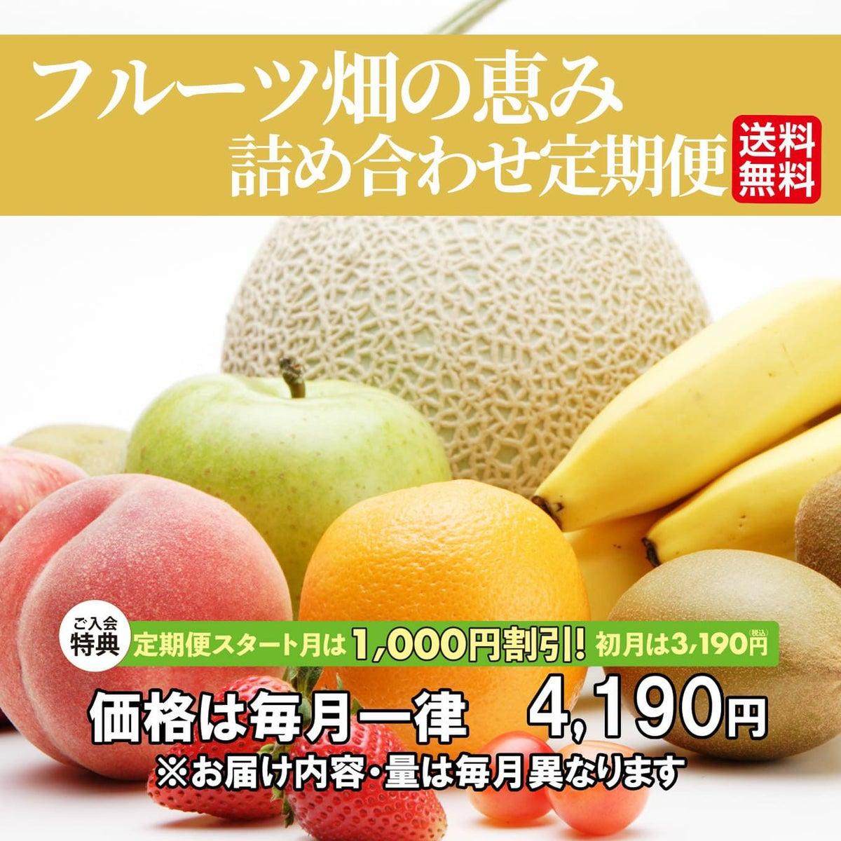 フルーツ畑の恵み詰め合わせ定期便≪2～5種類（2～4kg）詰合せ／月1回お届け：無期限≫【毎月一律価格・送料無料】
