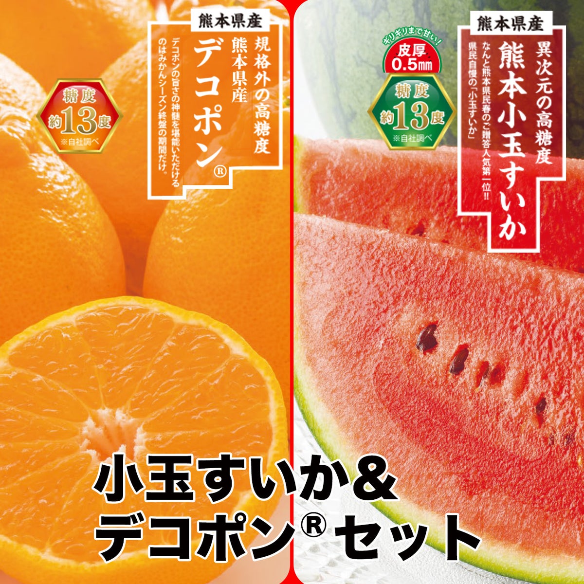 どちらも食べたい！小玉すいか＆デコポンセット【送料無料】