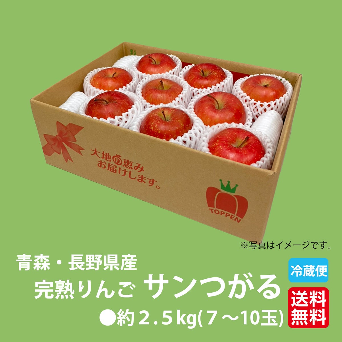  完熟りんご サンつがる 約2.5kg（7～10玉入／1玉250～350ｇ）【送料無料】