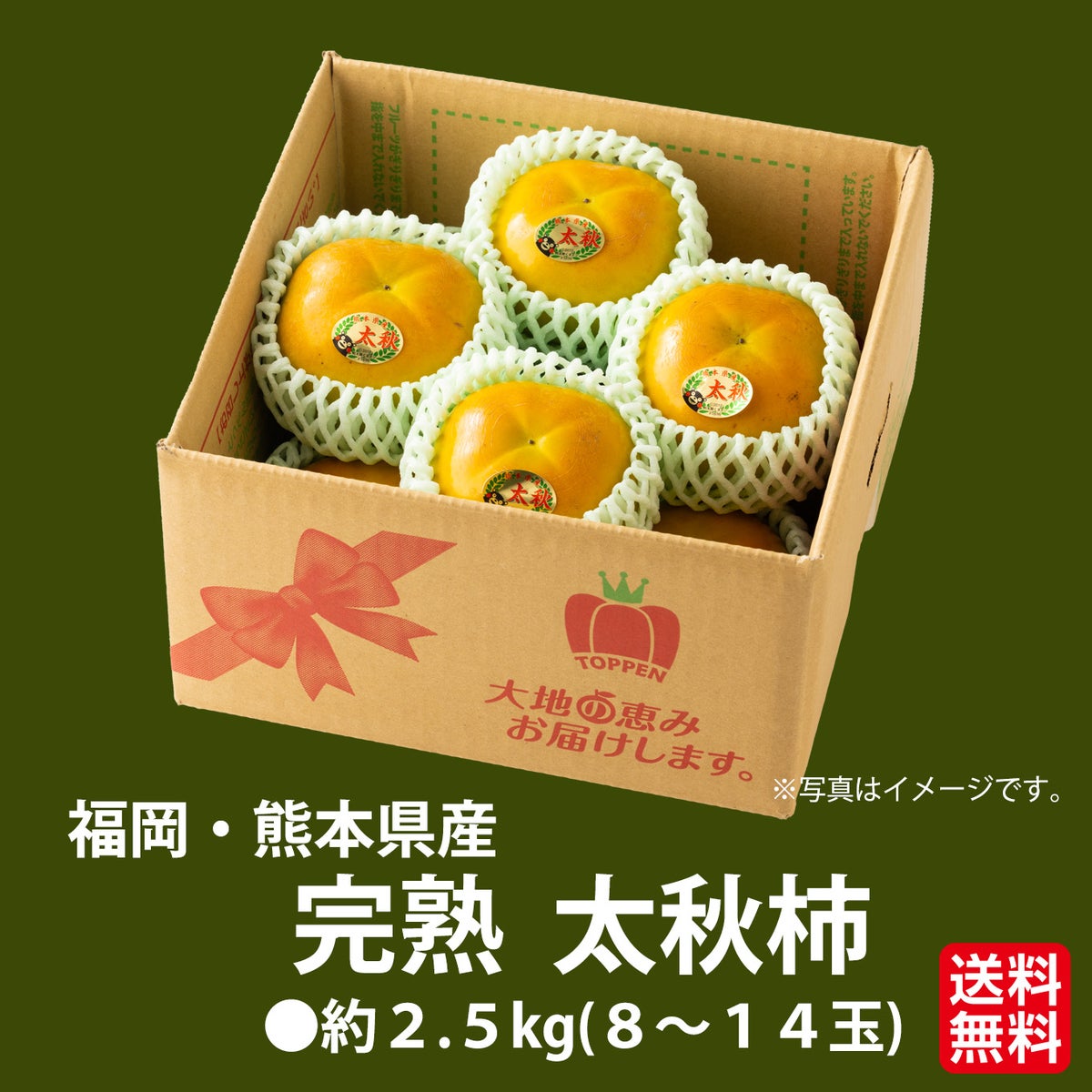 完熟　太秋柿　約2.5ｋｇ（8～14玉）【送料無料】