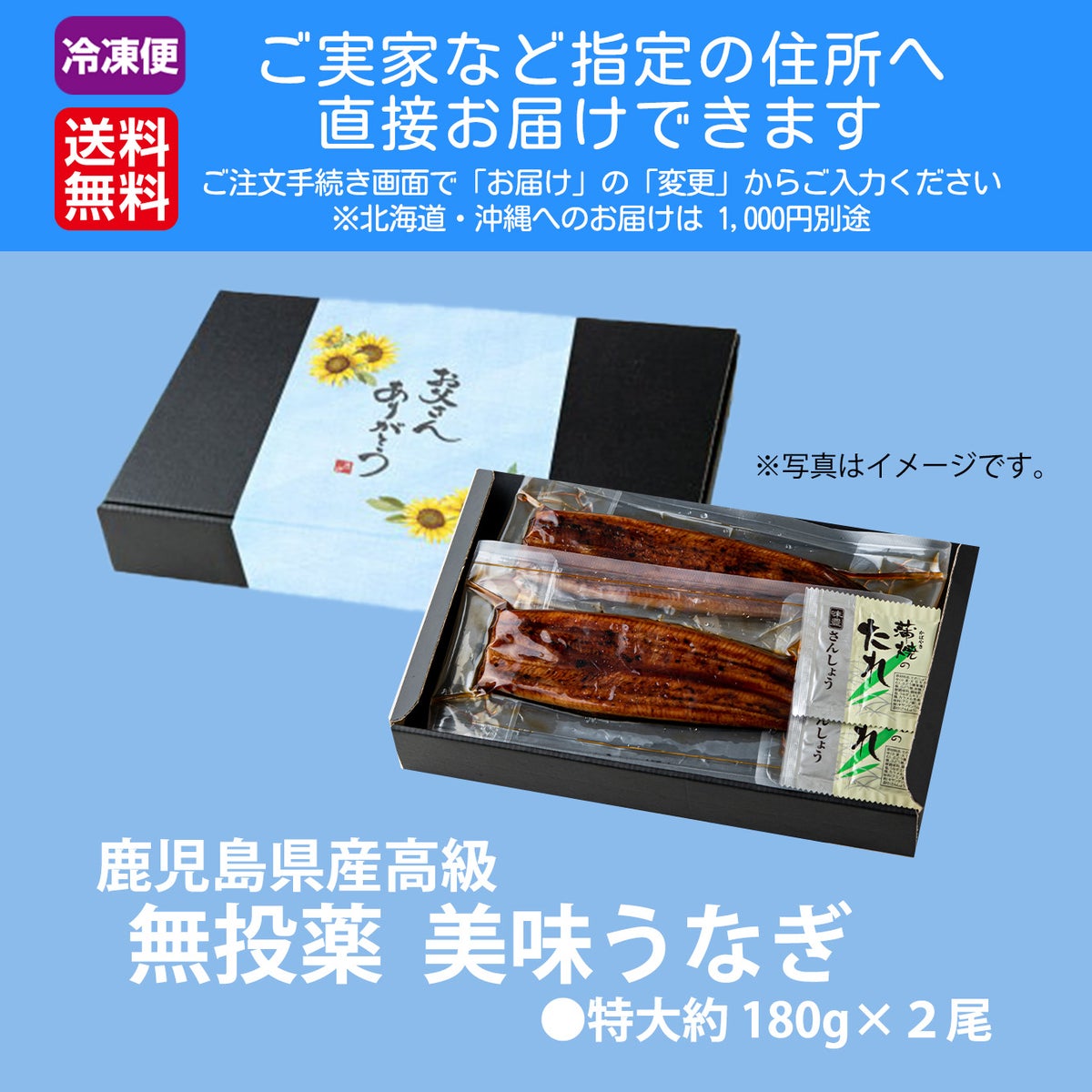 ≪2026年父の日ギフト≫山田水産謹製　鹿児島高級 無投薬美味うなぎ （特大約180g×2尾入り）【送料無料】≪冷凍便≫