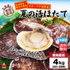 北海道産直！　オホーツク湧別産 夏の活ほたて　（約4㎏/1箱：20～28枚入り）【送料無料】≪産地直送のため他の商品と同梱できません≫
