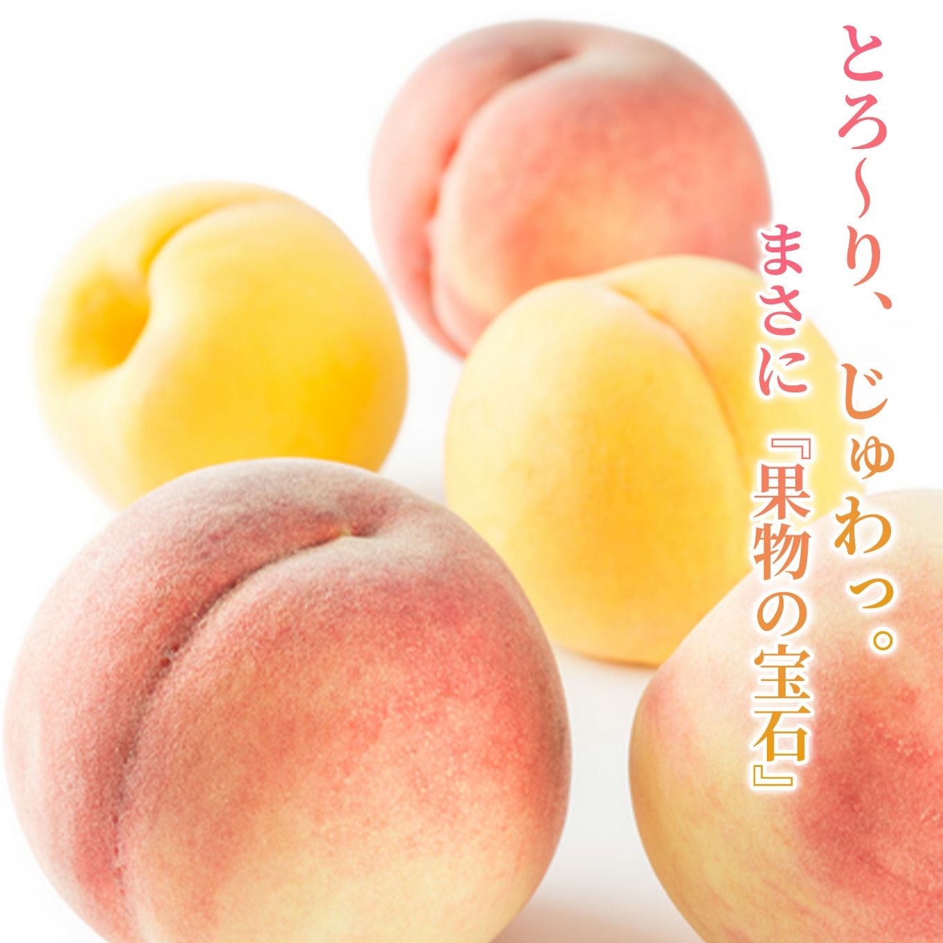山形県産 完熟 白桃・黄桃 詰め合わせ 約2kg（5～9玉入り）秀品：化粧