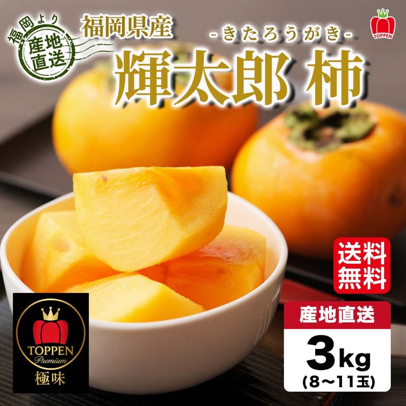  極味ブランド　輝太郎柿　約３ｋｇ（８～１１玉）【送料無料】