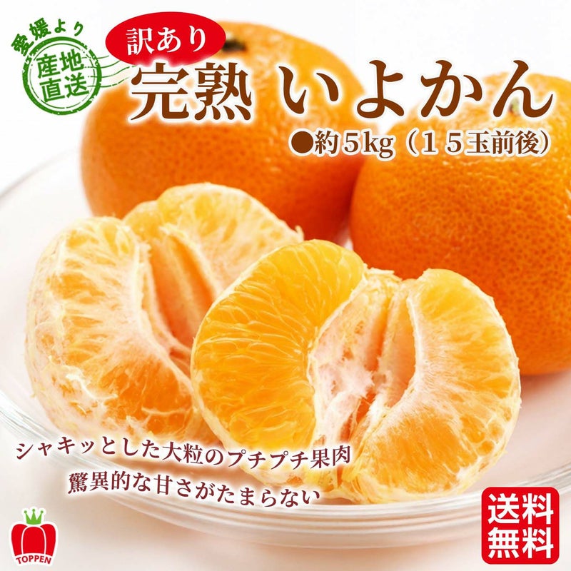 愛媛県産直　訳あり 完熟いよかん　５kg（１５玉前後）【送料無料】