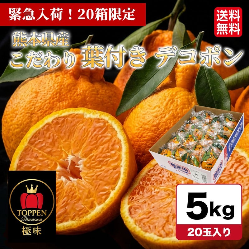 こだわり完熟　葉付きデコポン　約5kg（20玉）【送料無料】