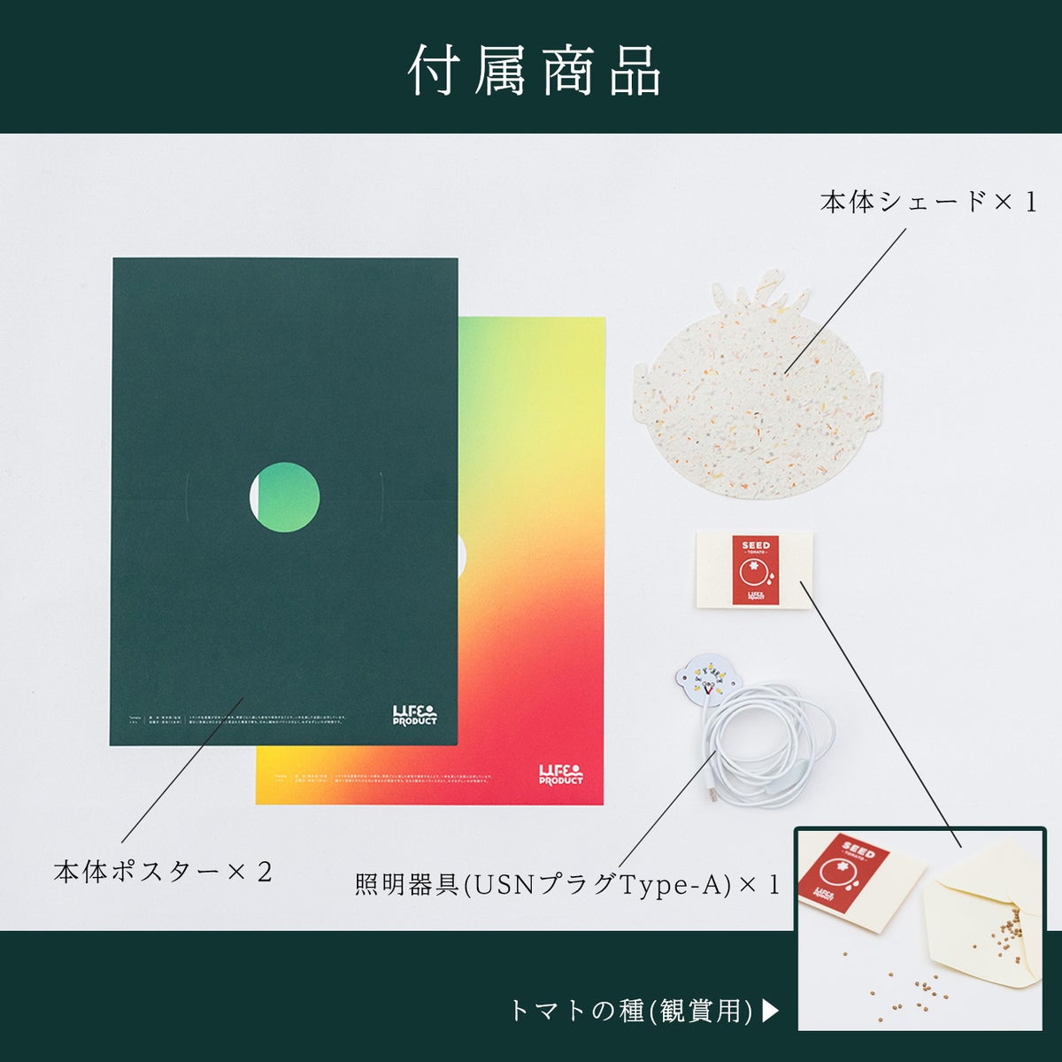 壁に貼る間接照明「灯るおやさい／トマト」