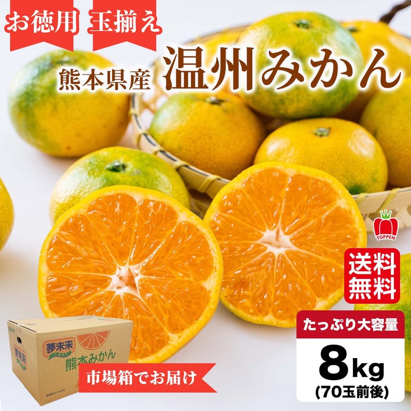 【お徳用】玉揃え 温州みかん 約８kg（７０玉前後／ＬかMサイズの玉揃え）【送料無料】